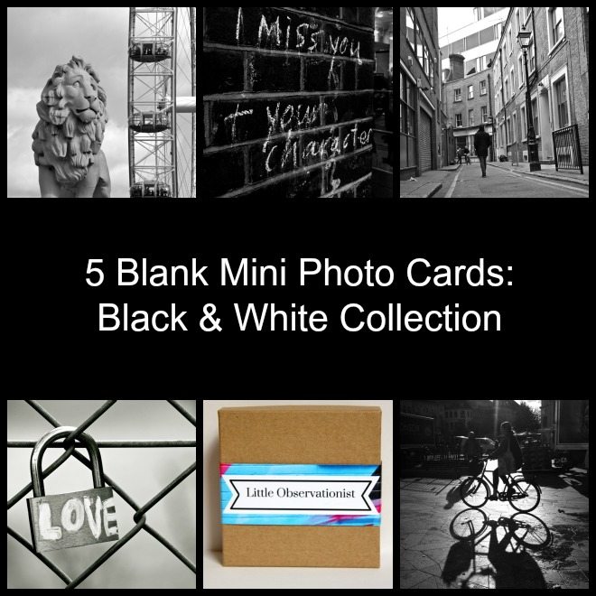 Little Observationist Mini Photo Cards - Black and White Collection