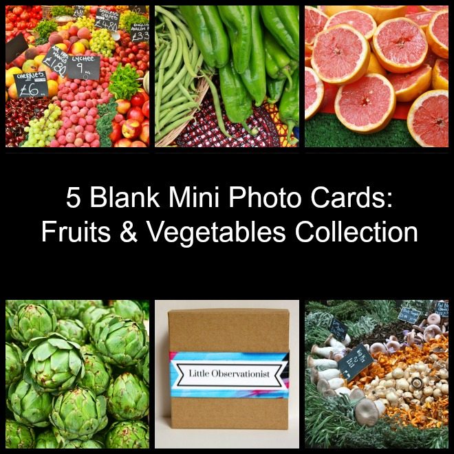 Little Observationist Mini Photo Cards - Fruits and Vegetables Collections