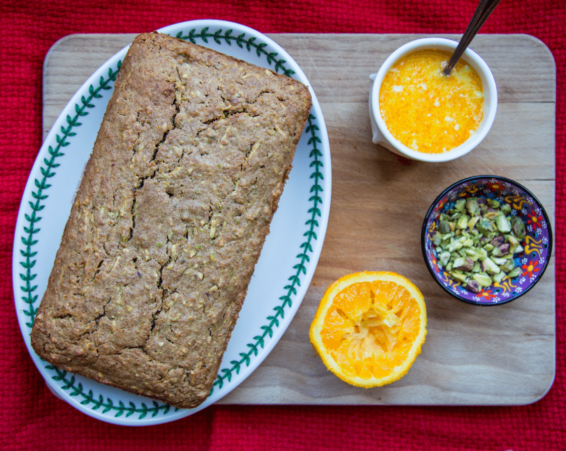 Recipe - Courgette, Pistachio and Orange Loaf Cake - Little Observationist 